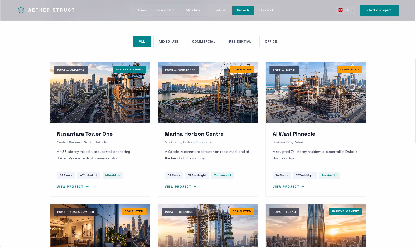 Aether Struct — Projects