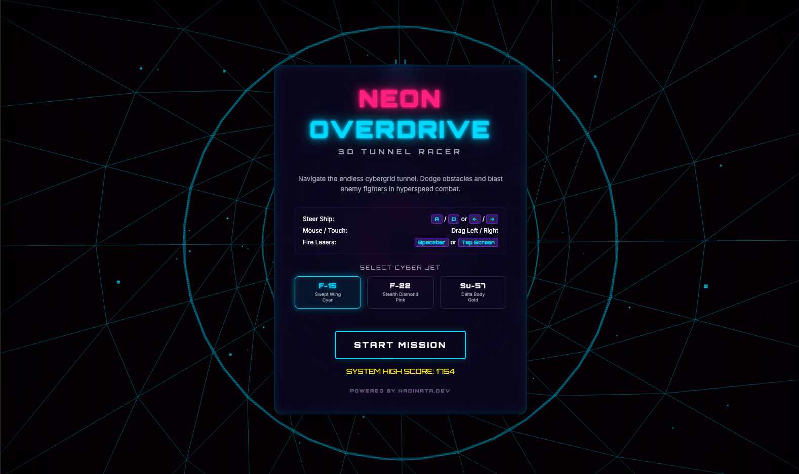 Neon Overdrive — Mission Select